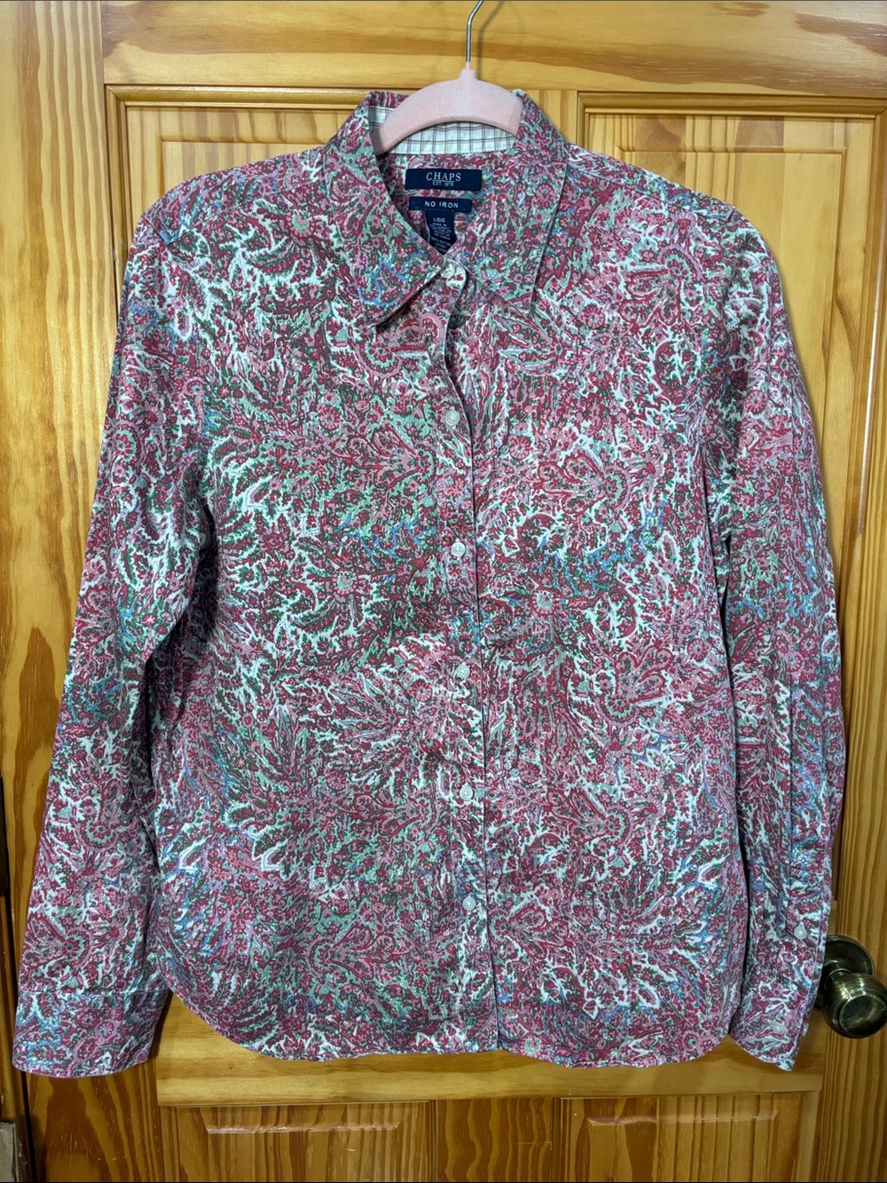 Chaps Paisley Button-Down Shirt - Red & Green